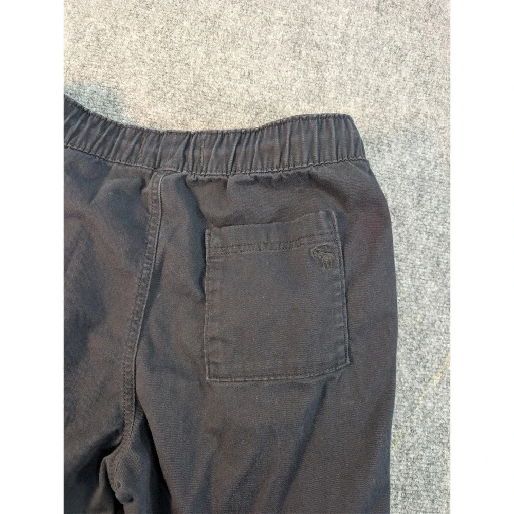 abercrombie kids cotton black jogger pants boys size 13/14 active casual stretch
